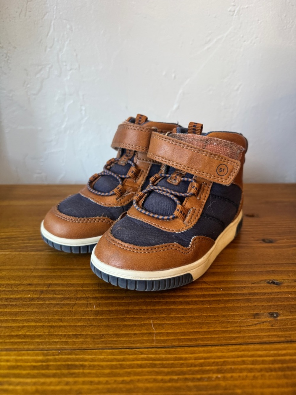 Stride Rite Brown and Navy High-Top Sneakers for Kids